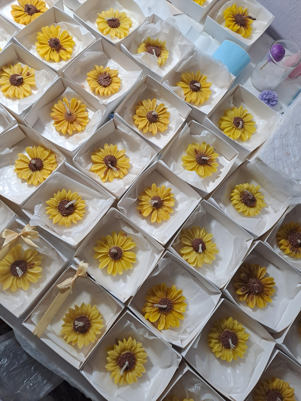 Sunflower candle