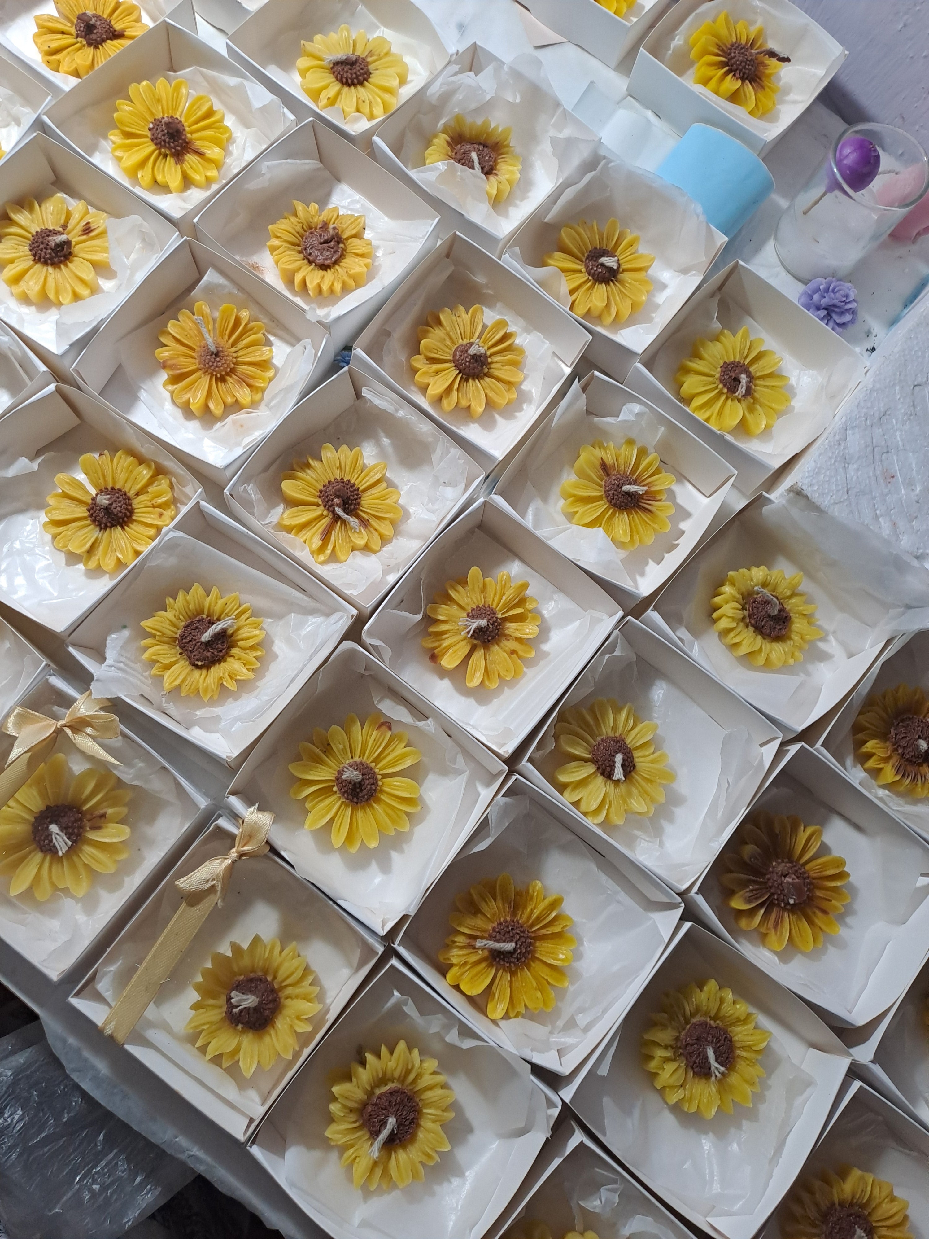 Sunflower candle